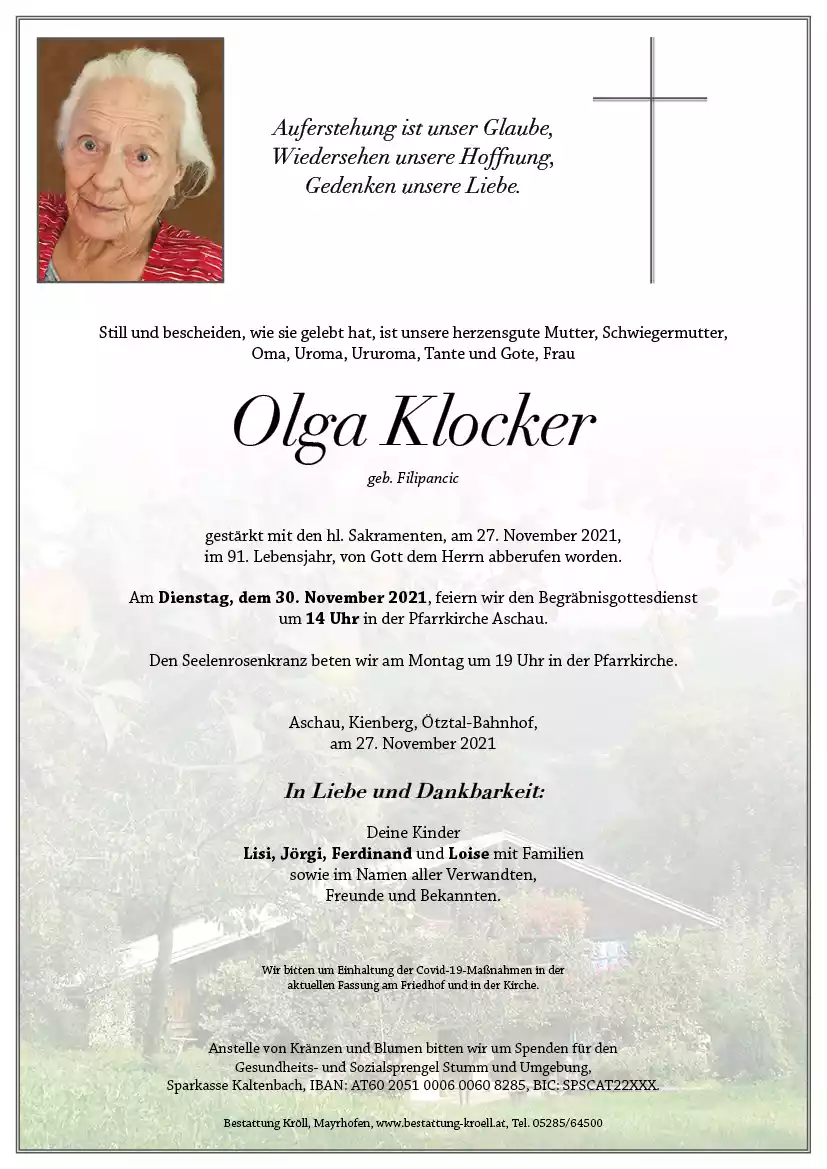 Parte von Olga Klocker